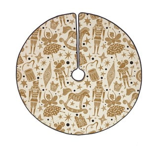 Bavlněný koberec pod vánoční stromeček Butter Kings Golden Nut Cracker, ø 130 cm
