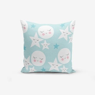 Povlak na polštář s příměsí bavlny Minimalist Cushion Covers With Points Moon Star, 45 x 45 cm