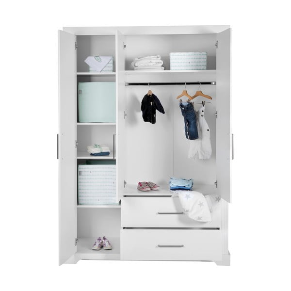 Bílá dětská šatní skříň 139x199 cm Maxi – Roba-image-3