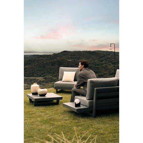 Černá kovová LED stmívatelná stolní lampa s plastovým stínidlem (výška 16 cm) Cardamom – Bizzotto-image-1