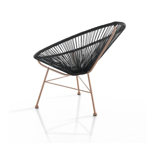 Černé zahradní křeslo z umělého ratanu Numana – Tomasucci-image-2