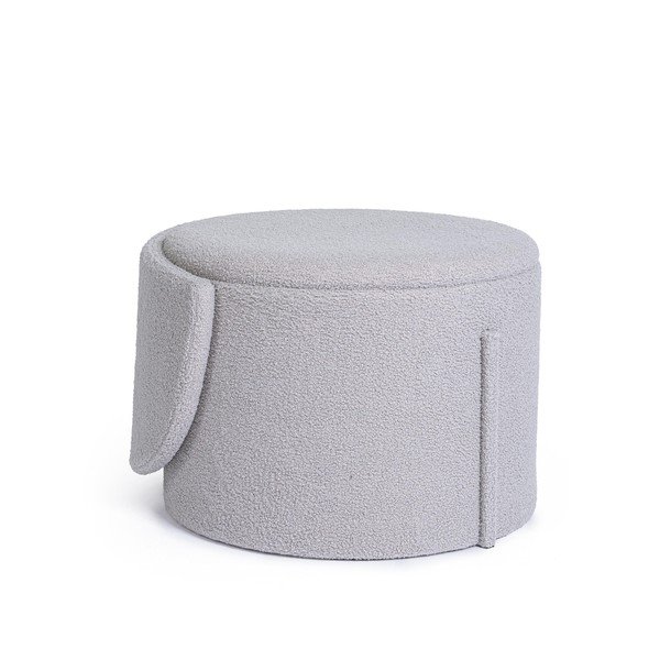 Světle šedý taburet z textilie bouclé Anthea – Yes Everyday-image-4