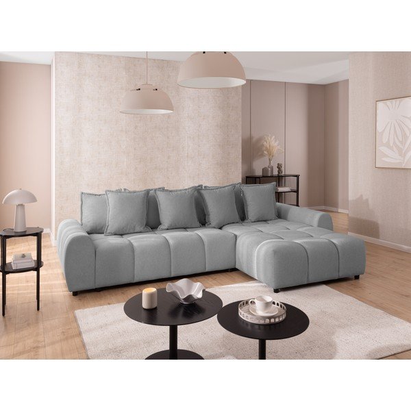 Šedá rohová pohovka (pravý roh/s lenoškou) Albane  – Ropez-image-1