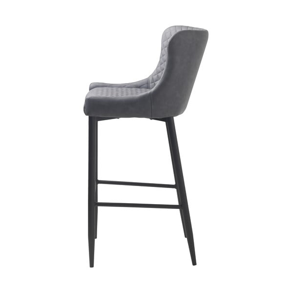 Šedá barová židle z imitace kůže (výška sedáku 77 cm) Ottowa – Unique Furniture-image-4