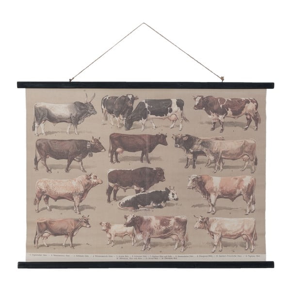 Nástěnná dekorace Clayre & Eef Cows, 105 x 76 cm
