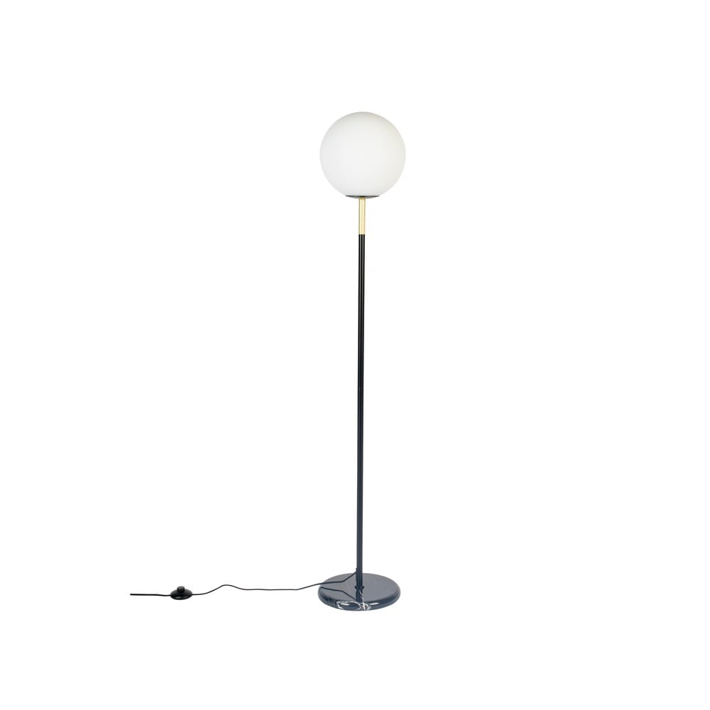 Černobílá stojací lampa se skleněným stínidlem (výška 145 cm) Orion – Zuiver