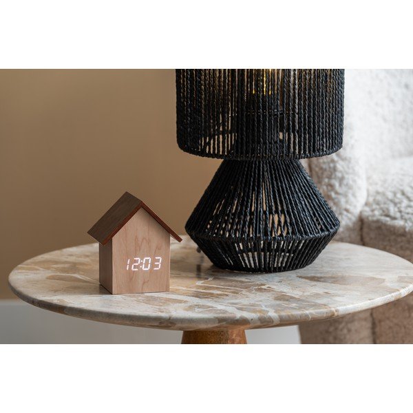 Černá stolní lampa se stínidlem z papírového výpletu (výška 30 cm)  Forma  – Leitmotiv-image-4