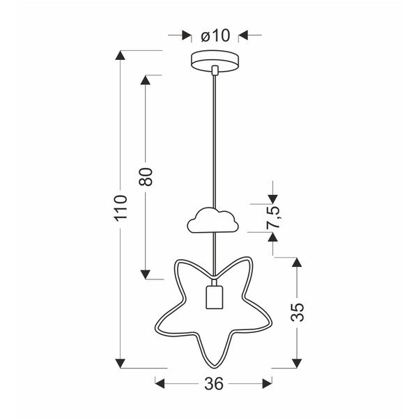 Černo-bílé dětské svítidlo s kovovým stínidlem Single – Candellux Lighting-image-2