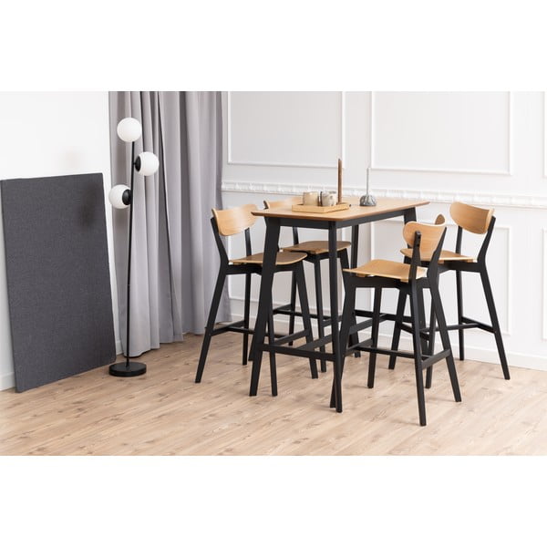 Barové židle v černo-přírodním barevném provedení z kaučukového dřeva v sadě 2 ks 105 cm Roxby – Actona-image-3