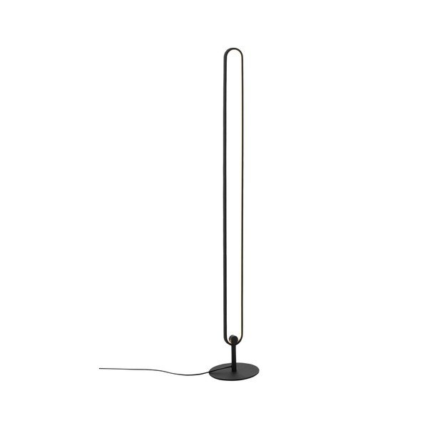 Matně černá kovová LED stmívatelná stojací lampa (výška 130 cm) Loop – Ellos Home-image-3