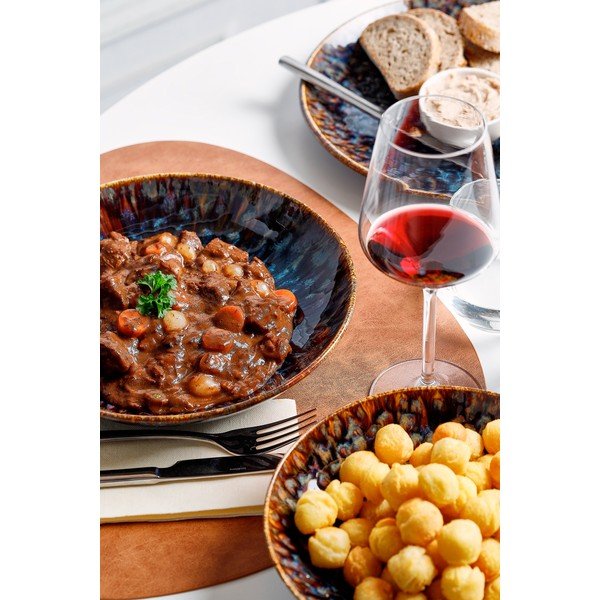Hnědý hluboký  porcelánový talíř ø 21 cm Resto – BonBistro-image-2