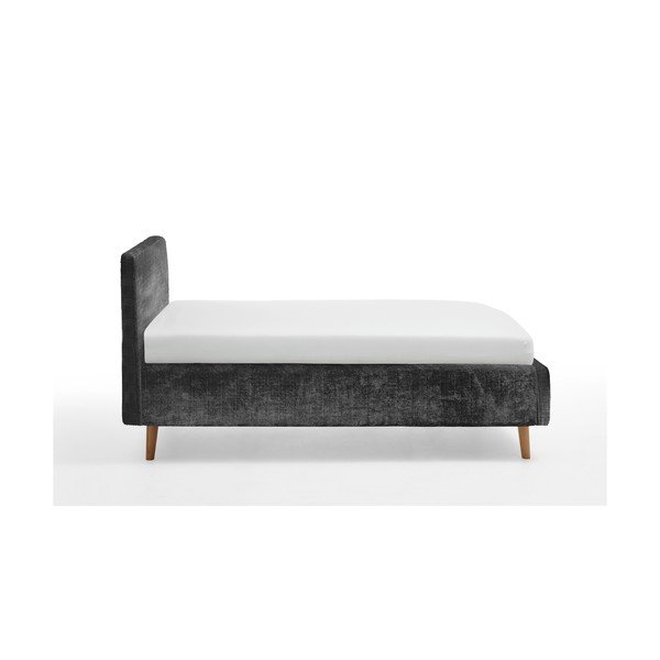 Tmavě šedá čalouněná dvoulůžková postel s úložným prostorem s roštem 140x200 cm Mattis – Meise Möbel-image-3