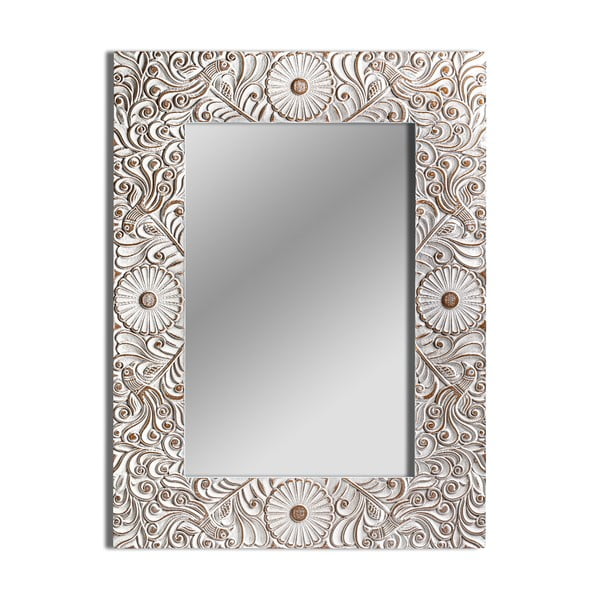 Nástěnné zrcadlo s dřevěným rámem 60x80 cm Sophie – Burkina