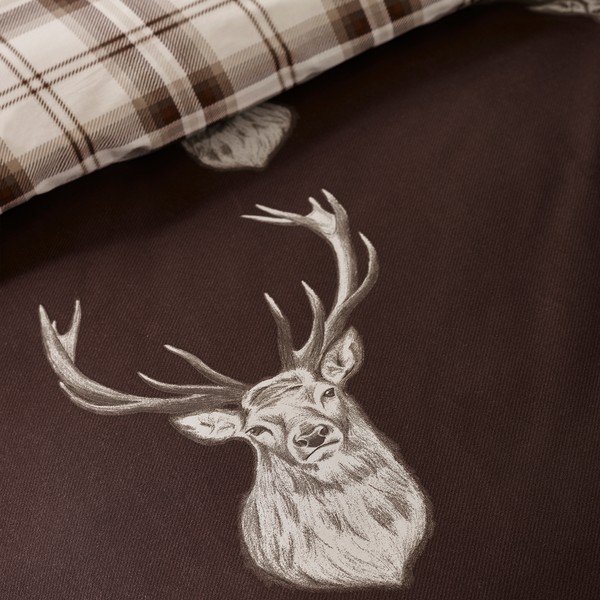 Tmavě hnědé povlečení na dvoulůžko 200x200 cm Stag – Catherine Lansfield-image-4