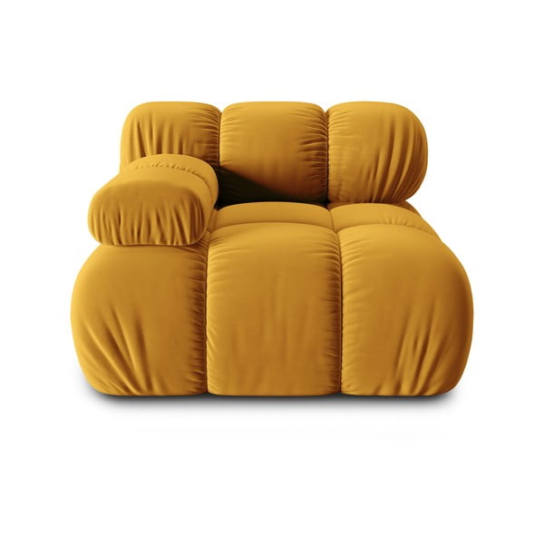 Žlutý sametový modul pohovky (levý roh) Bellis – Micadoni Home