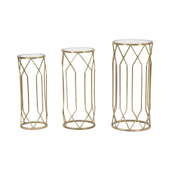 Kulaté odkládací stolky v sadě 3 ks se skleněnou deskou ø 32 cm Tunisi – Mauro Ferretti-image-1