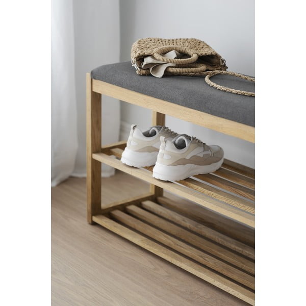 Botník z dubového dřeva s lavicí v přírodní barvě Confetti – Rowico-image-1