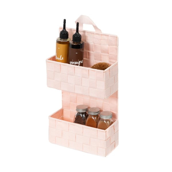 Světle růžový dvoupatrový závěsný košík Compactor Bristol-image-4