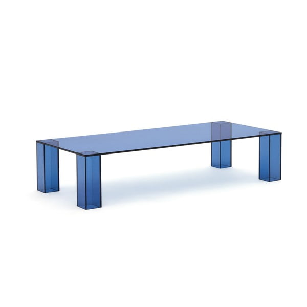 Modrý skleněný konferenční stolek 60x140 cm Adularia – Kave Home