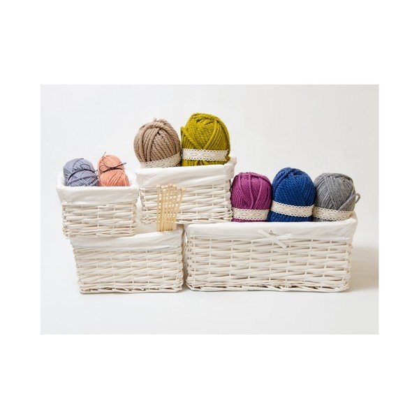 Set 4 košíků Wicker Beige-image-1