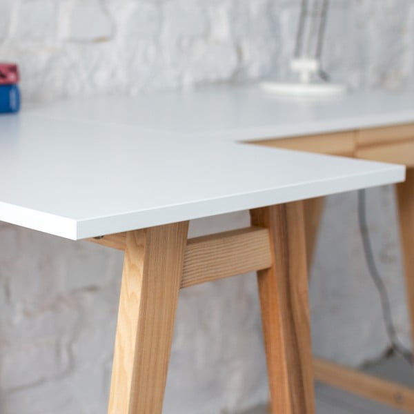 Pracovní stůl s bílou deskou 85x115 cm Luka – Ragaba-image-2