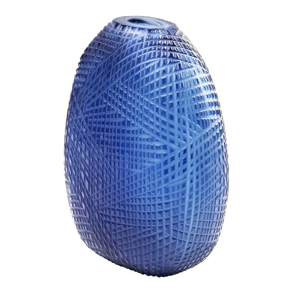 Modrá váza ze skla Kare Design Harakiri, výška 25 cm