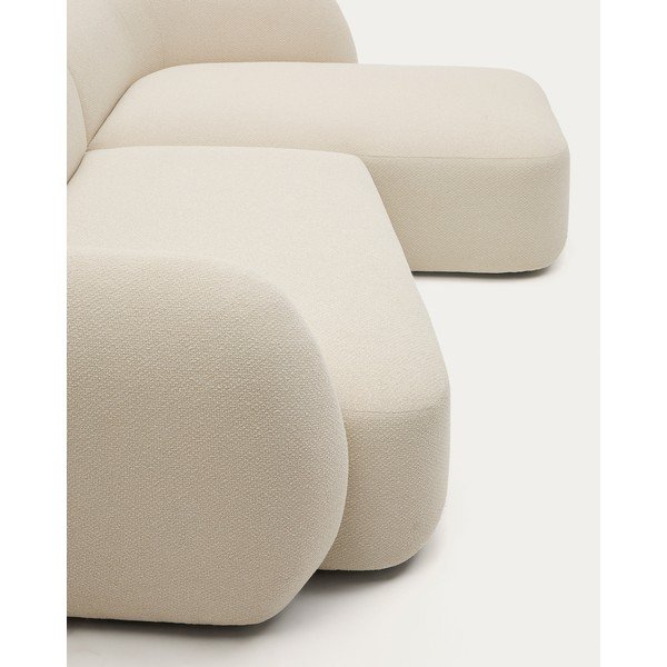 Krémová žinylková rohová pohovka (pravý roh/s lenoškou) Martina – Kave Home-image-1