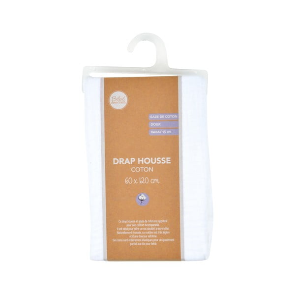 Napínací mušelínové dětské prostěradlo do postýlky 60x120 cm – Bébé Douceur-image-3