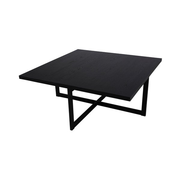 Černý konferenční stolek z dubového dřeva Canett Elliot, 100 x 100 cm-image-3