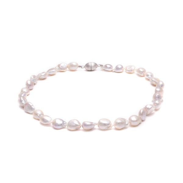 Bílý perlový náhrdelník GemSeller Cardamine