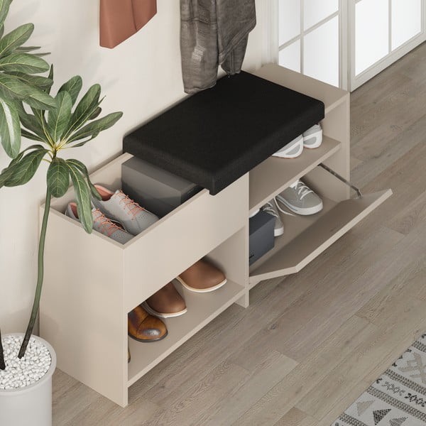 Krémový botník s lavicí Romi – Marckeric-image-3