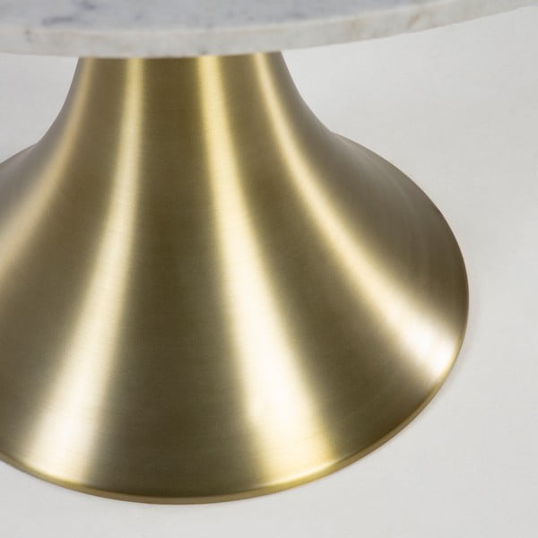 Bílý kulatý jídelní stůl v mramorovém dekoru Kave Home, ø 120 cm-image-3