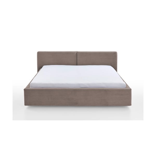 Světle hnědá čalouněná dvoulůžková postel bez roštu 180x200 cm Cube – Meise Möbel-image-3