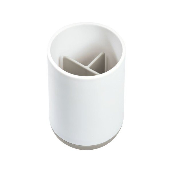 Bílý kelímek na kartáčky s přihrádkami iDesign Cade-image-1