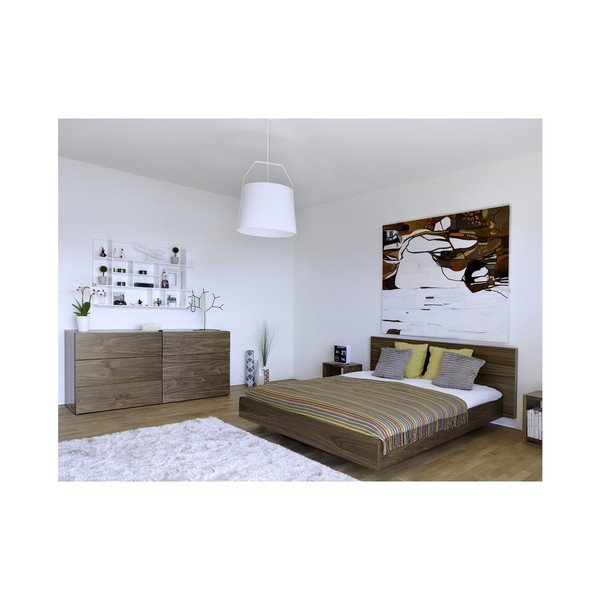 Hnědá postel TemaHome Float, 160 x 200 cm-image-2
