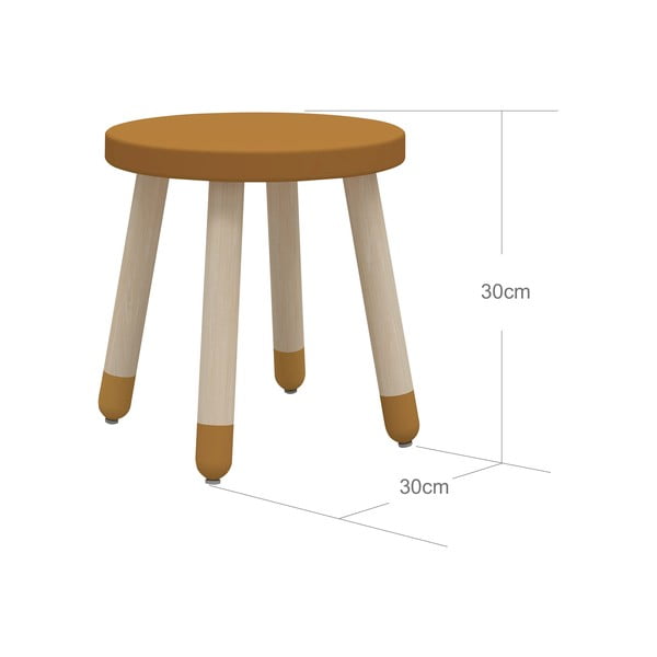 Hořčicová dětská stolička Flexa Dots, ø 30 cm-image-2