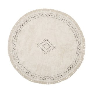 Béžový ručně tkaný bavlněný koberec Westwing Collection Fionn, ø 150 cm
