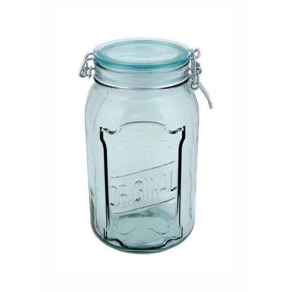 Čirá sklenice z recyklovaného skla s uzávěrem Ego Dekor Original, 1,9 l
