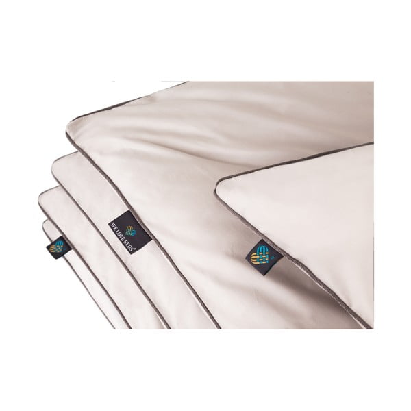Světle šedý povlak na peřinu na jednolůžko z egyptské bavlny 155x200 cm Perla – WeLoveBeds-image-2