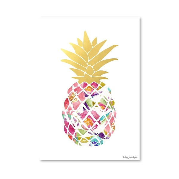 Plakát Watercolor Floral Pineapple