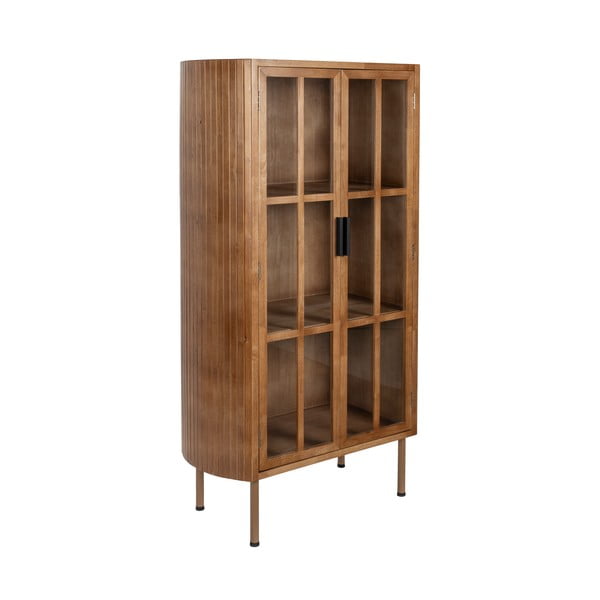 Vitrína z kaučukového dřeva v přírodní barvě 80x140x38 cm Yaz – White Label-image-2