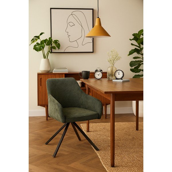 Zelené čalouněné jídelní křeslo Lunio – Bonami Essentials-image-1