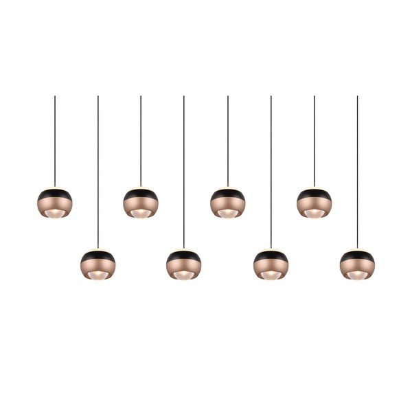 LED závěsné svítidlo s kovovým stínidlem v černo-měděné barvě Orbit – Trio Select-image-2