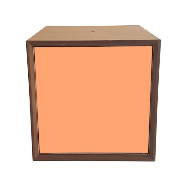 Policový díl s oranžovými dvířky Ragaba PIXEL, 40 x 40 cm