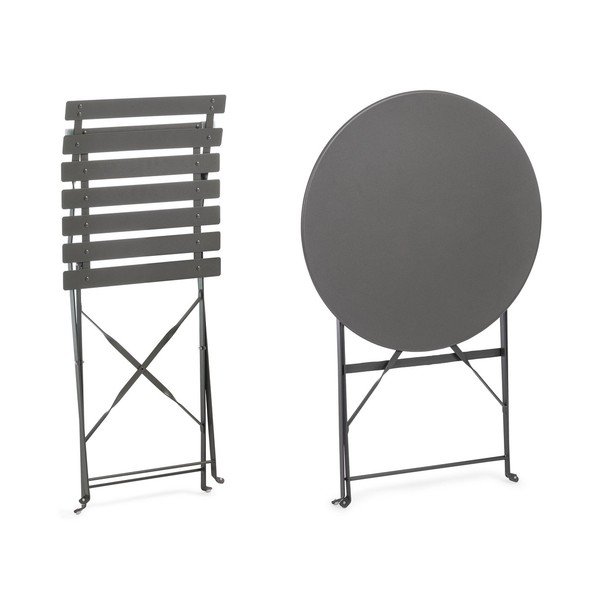 Antracitový ocelový zahradní jídelní set pro 2 Austin – Bizzotto-image-3