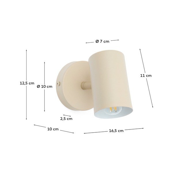 Béžové kovové nástěnné svítidlo Manie – Kave Home-image-4