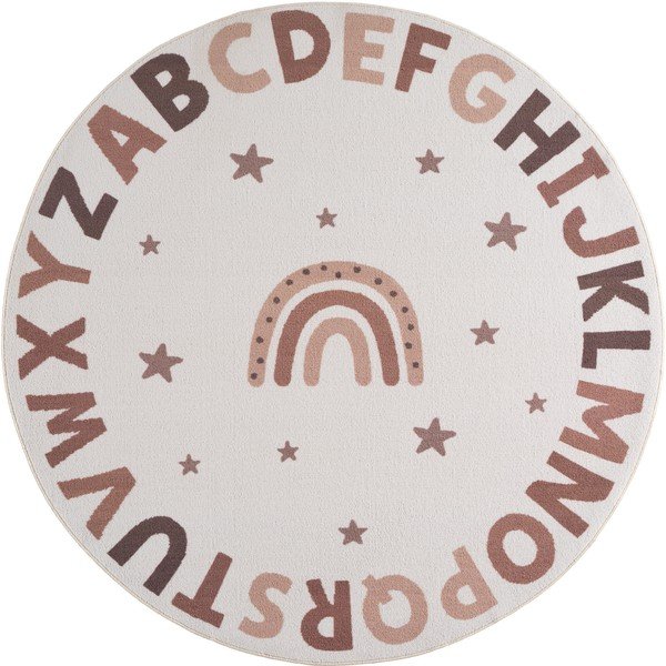 Krémový pratelný dětský koberec ø120 cm Coco 1133 – Ayyildiz Carpets