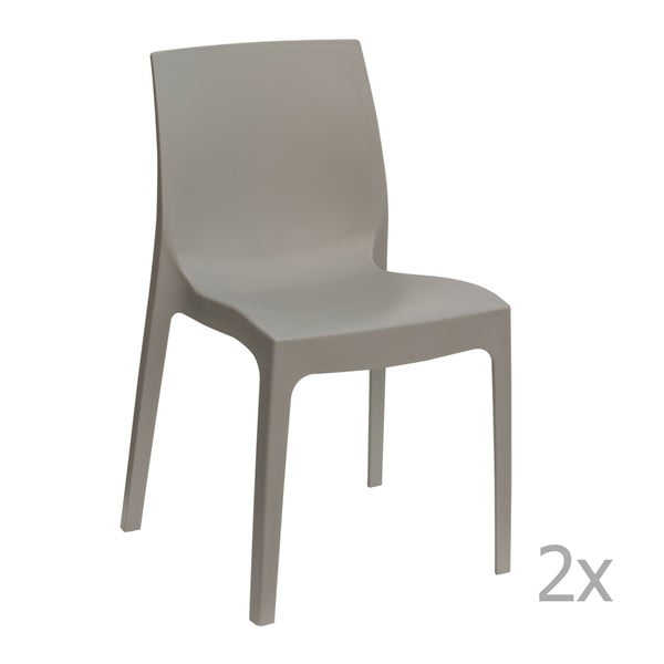 Sada 2 šedých jídelních židlí Castagnetti Rome