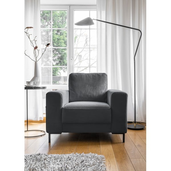 Tmavě šedé manšestrové křeslo Lofty Lilly – Miuform-image-1