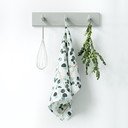 Bílo-zelená lněná utěrka Linen Tales Eucalyptus, 65 x 45 cm